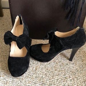 Black suade dress shoe